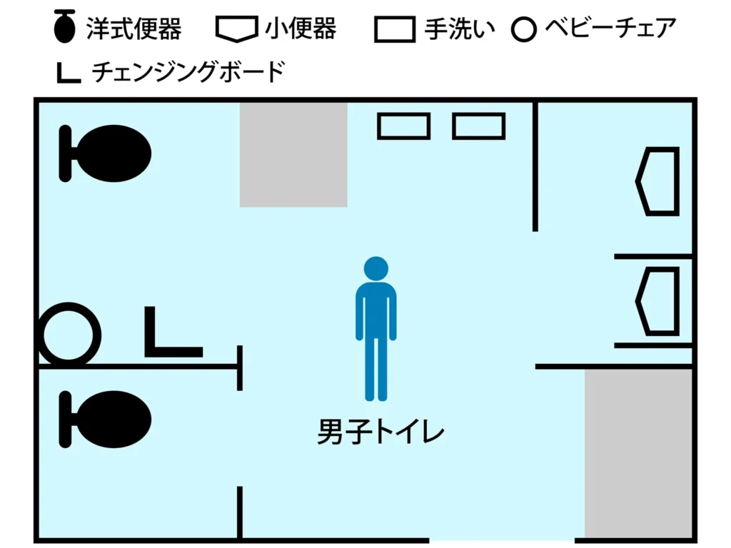 国立競技場外の男性用トイレ 1F Gゲート(青山門)付近