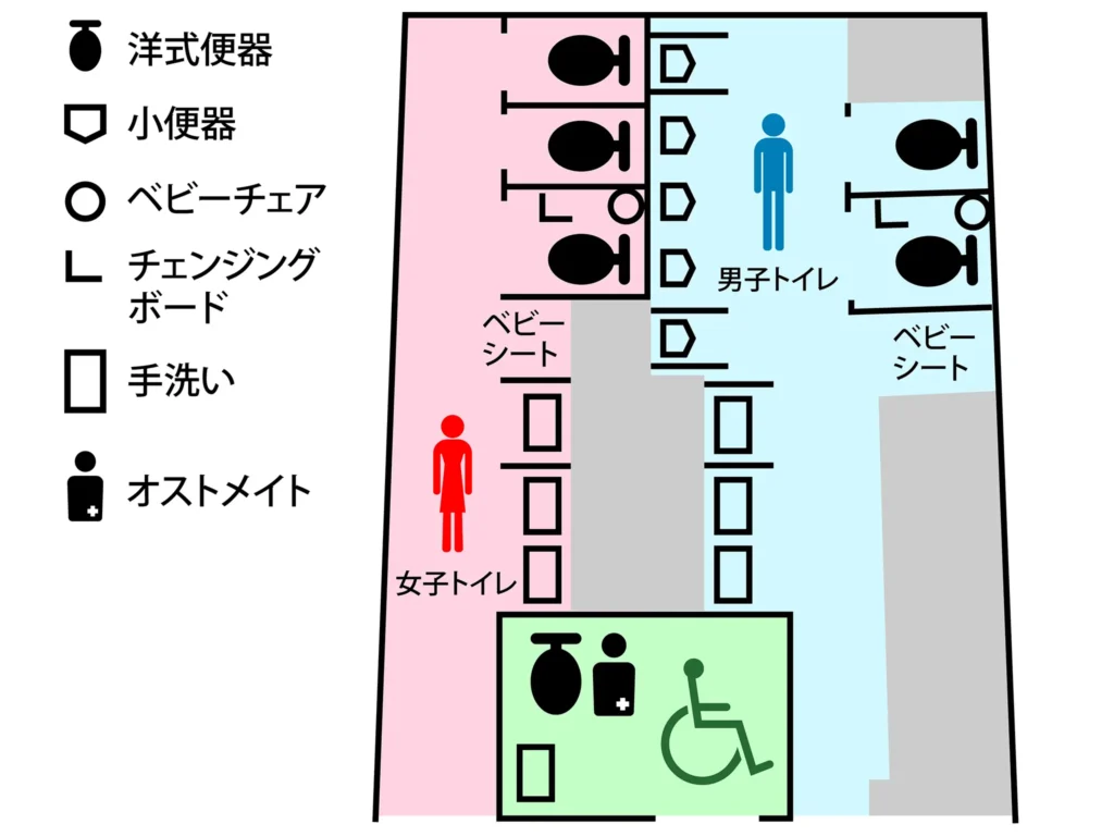 国立競技場外の公衆トイレ　1F Eゲート(外苑門)付近