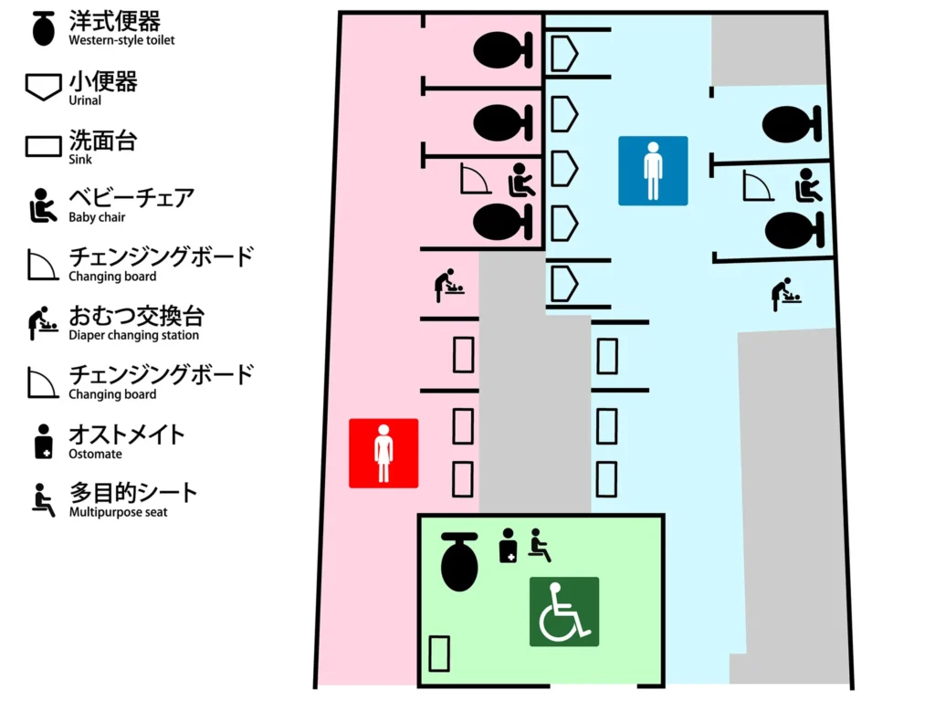 国立競技場外の公衆トイレ　1F Eゲート(外苑門)付近
