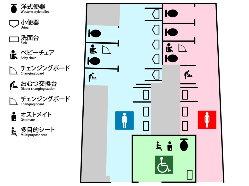 国立競技場外の公衆トイレ 1F Bゲート付近