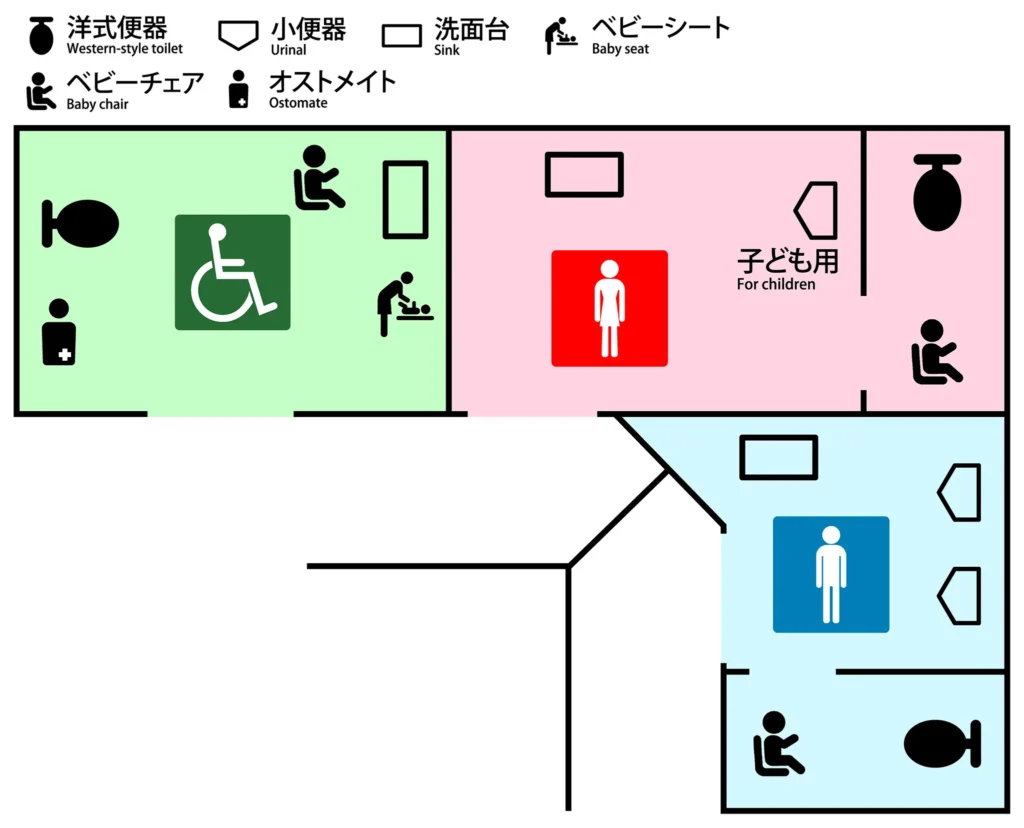 新三崎橋際公衆お手洗案内図