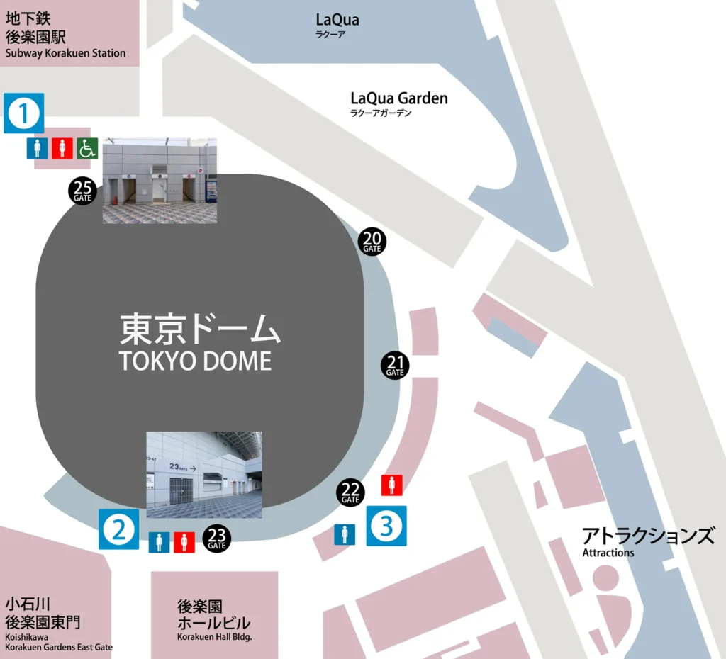 東京ドーム 外周トイレ案内図