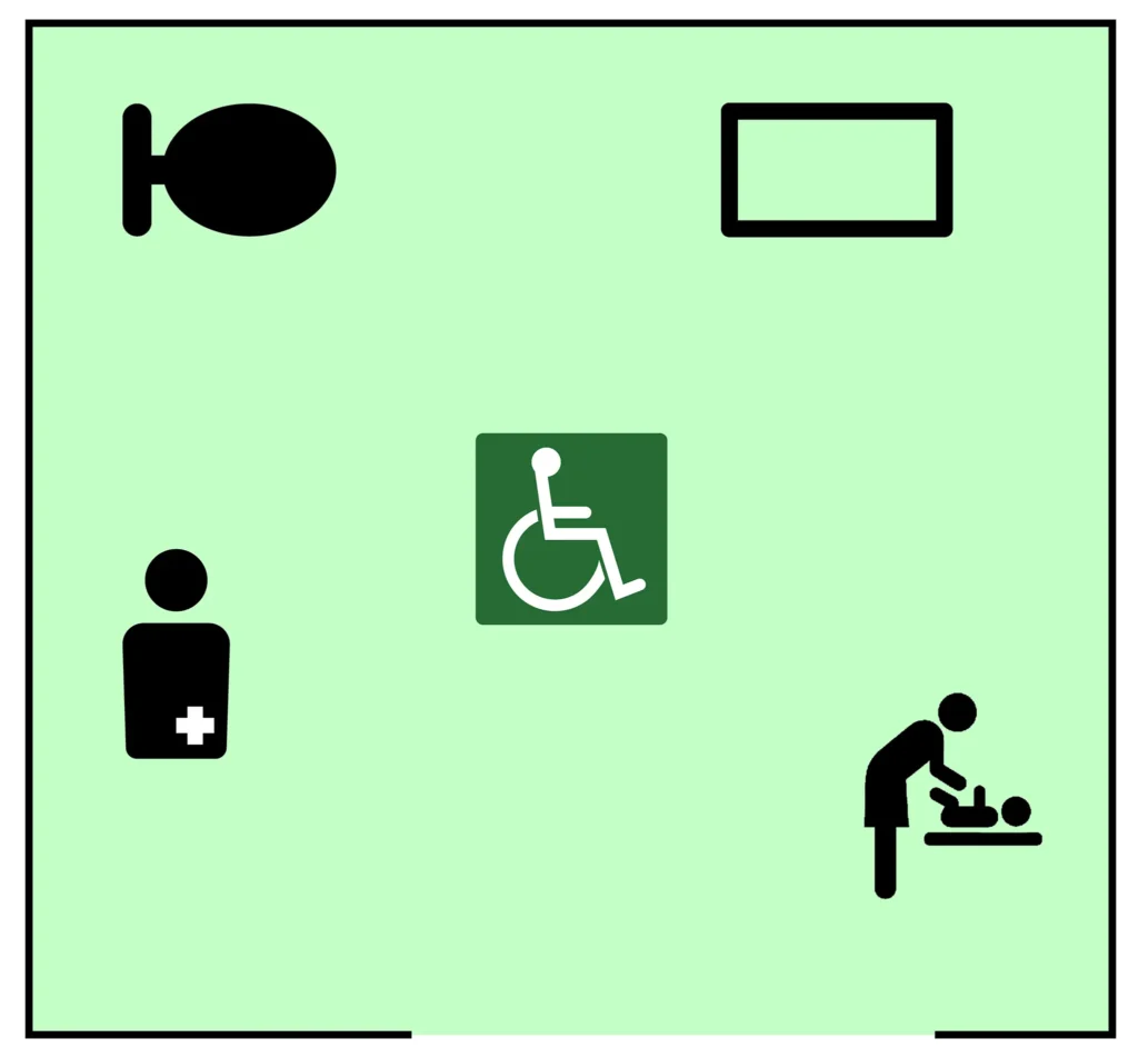 名古屋駅桜通口 北通路のバリアフリートイレ案内図