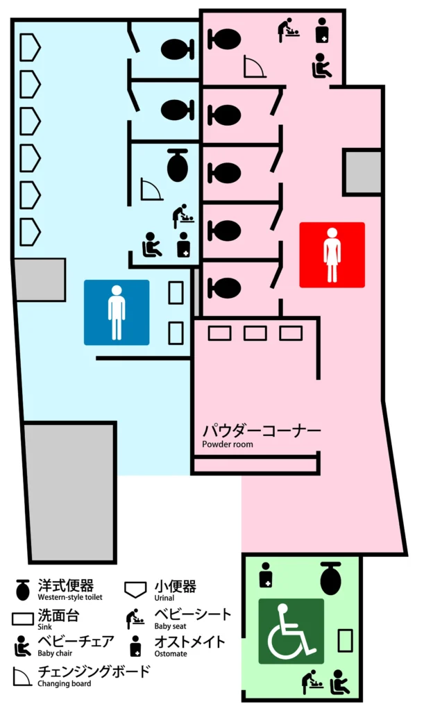 JR渋谷駅3階 新南改札のトイレ