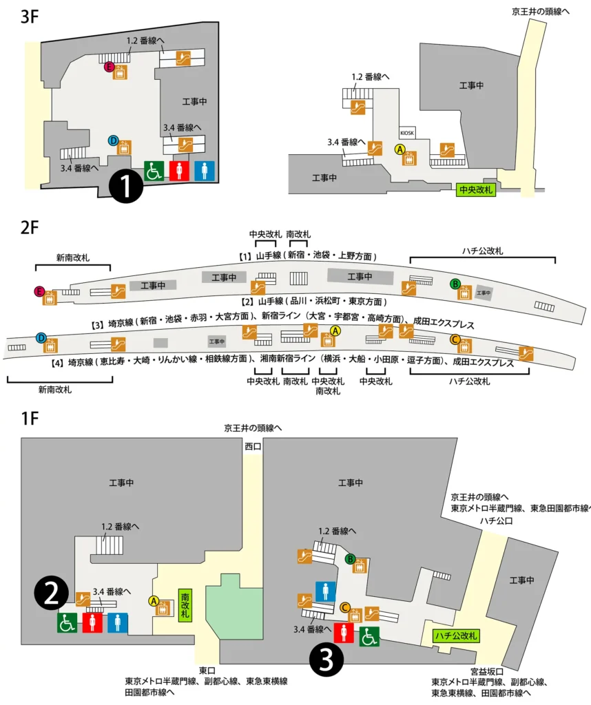 JR渋谷駅構内図