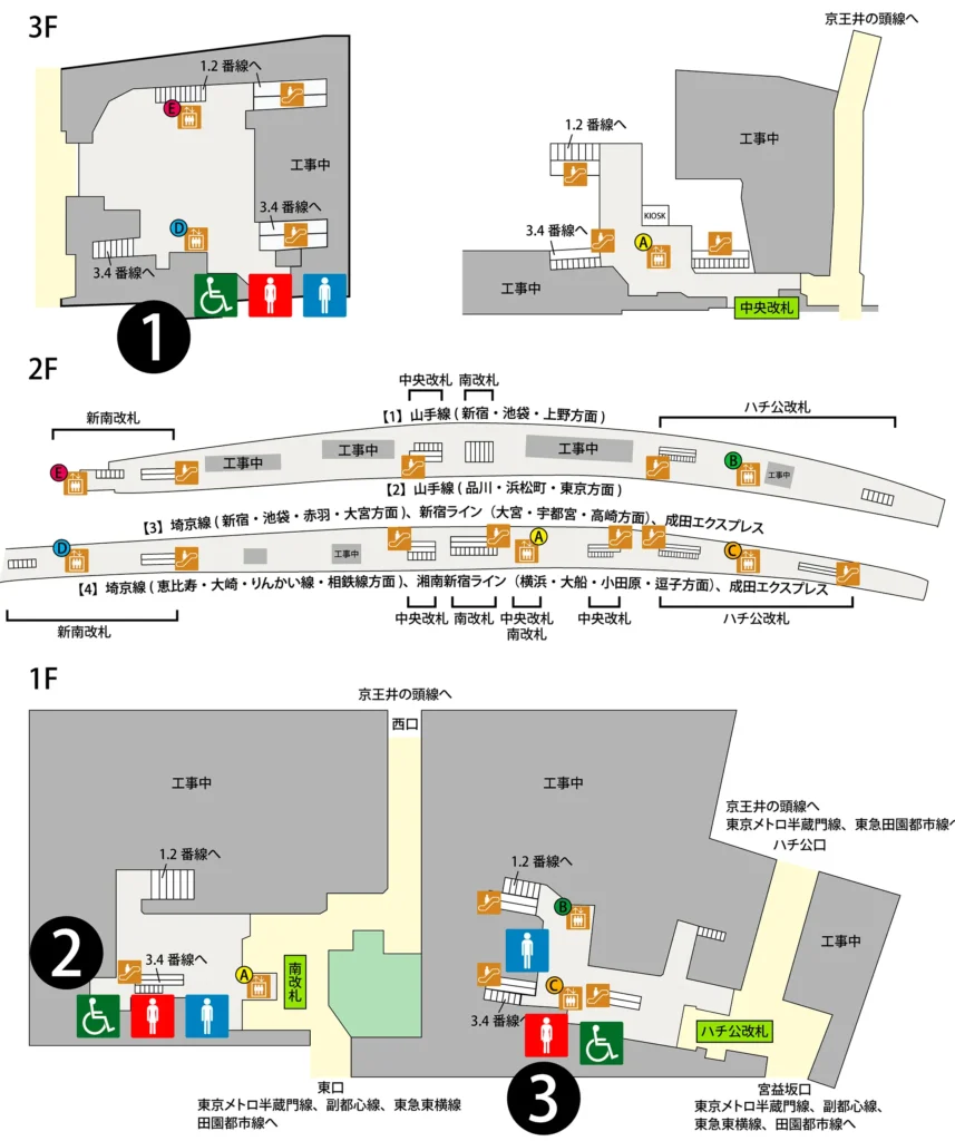JR渋谷駅構内図