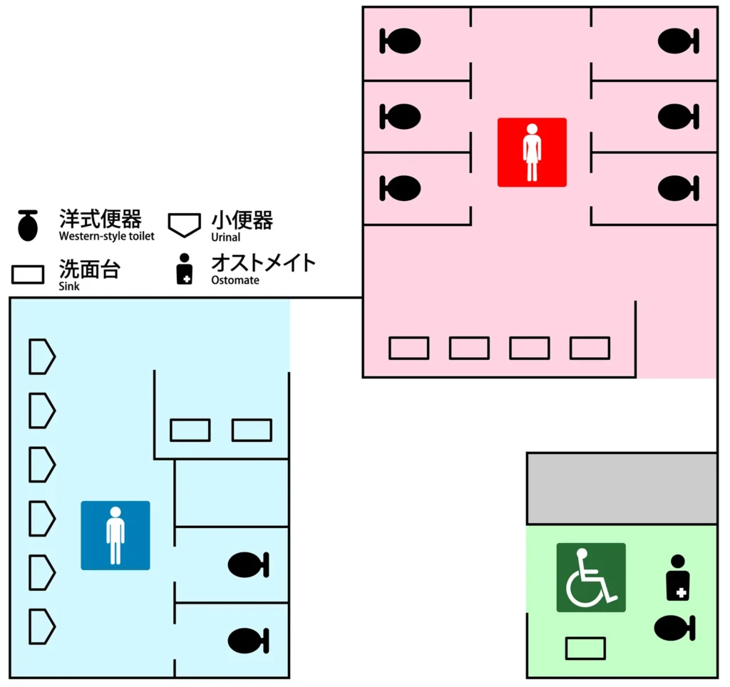 外苑南詰所のトイレ案内図