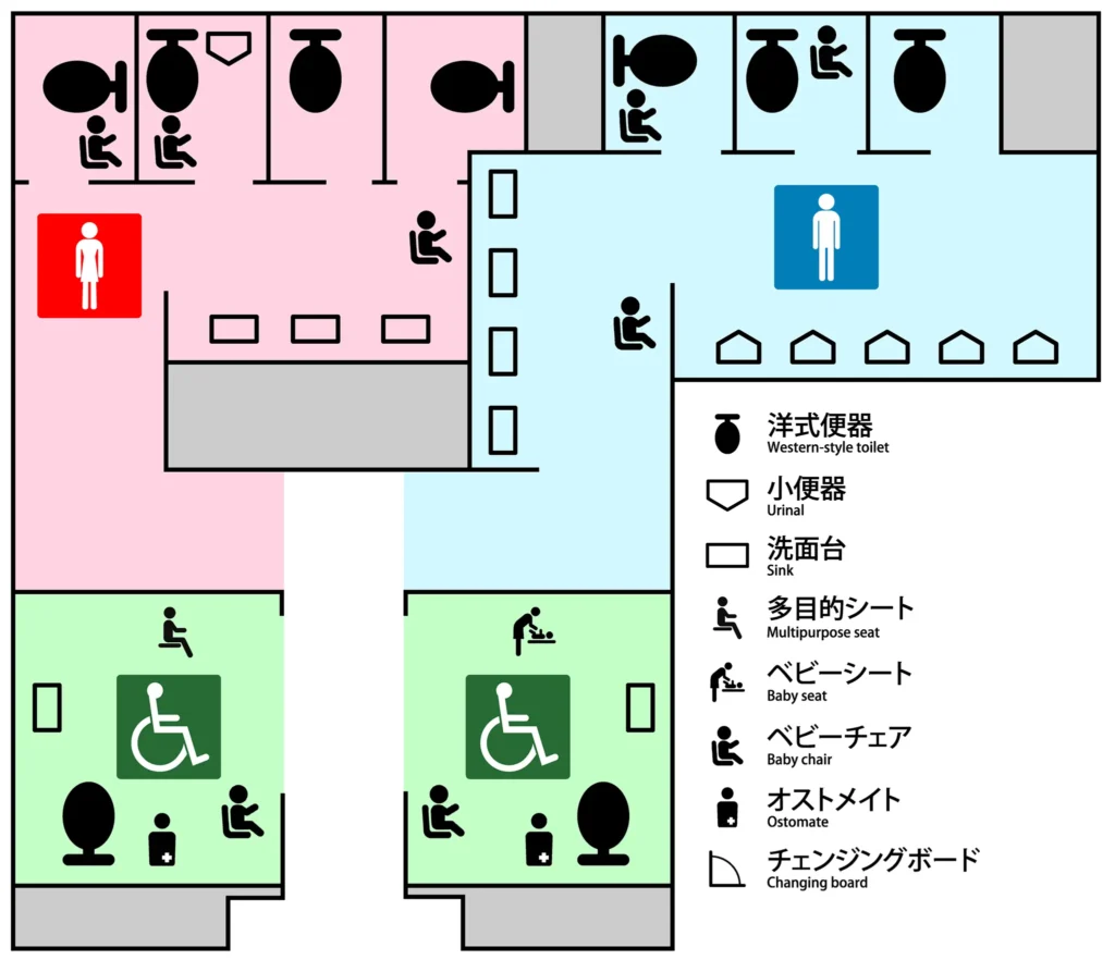 金城ふ頭駅 改札内のトイレ案内図